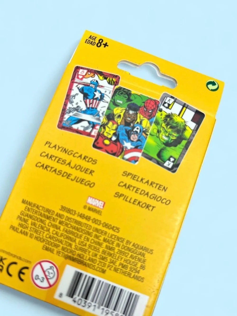 New Marvel Yellow Playing Cards